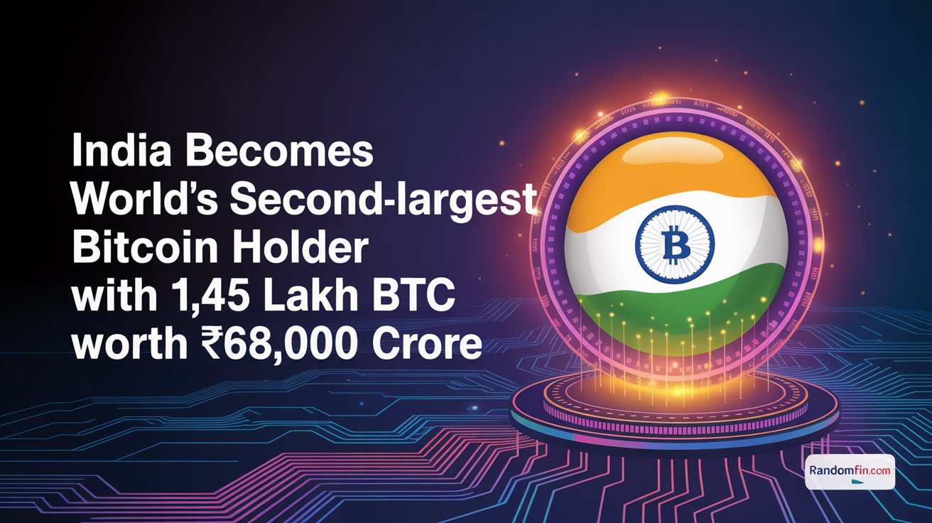 India Becomes World’s Second-Largest Bitcoin Holder with 1.45 Lakh BTC Worth ₹68,000 Crore
